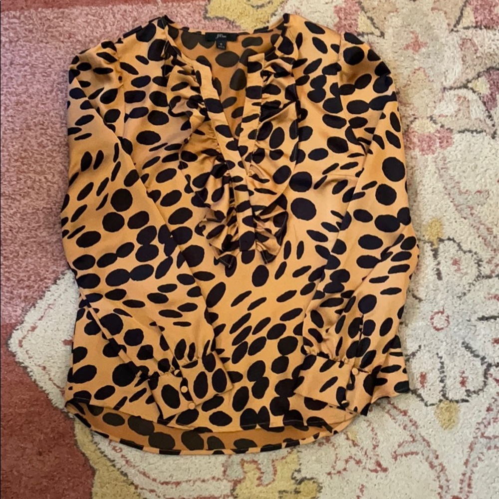J. Crew Spotted Blouse